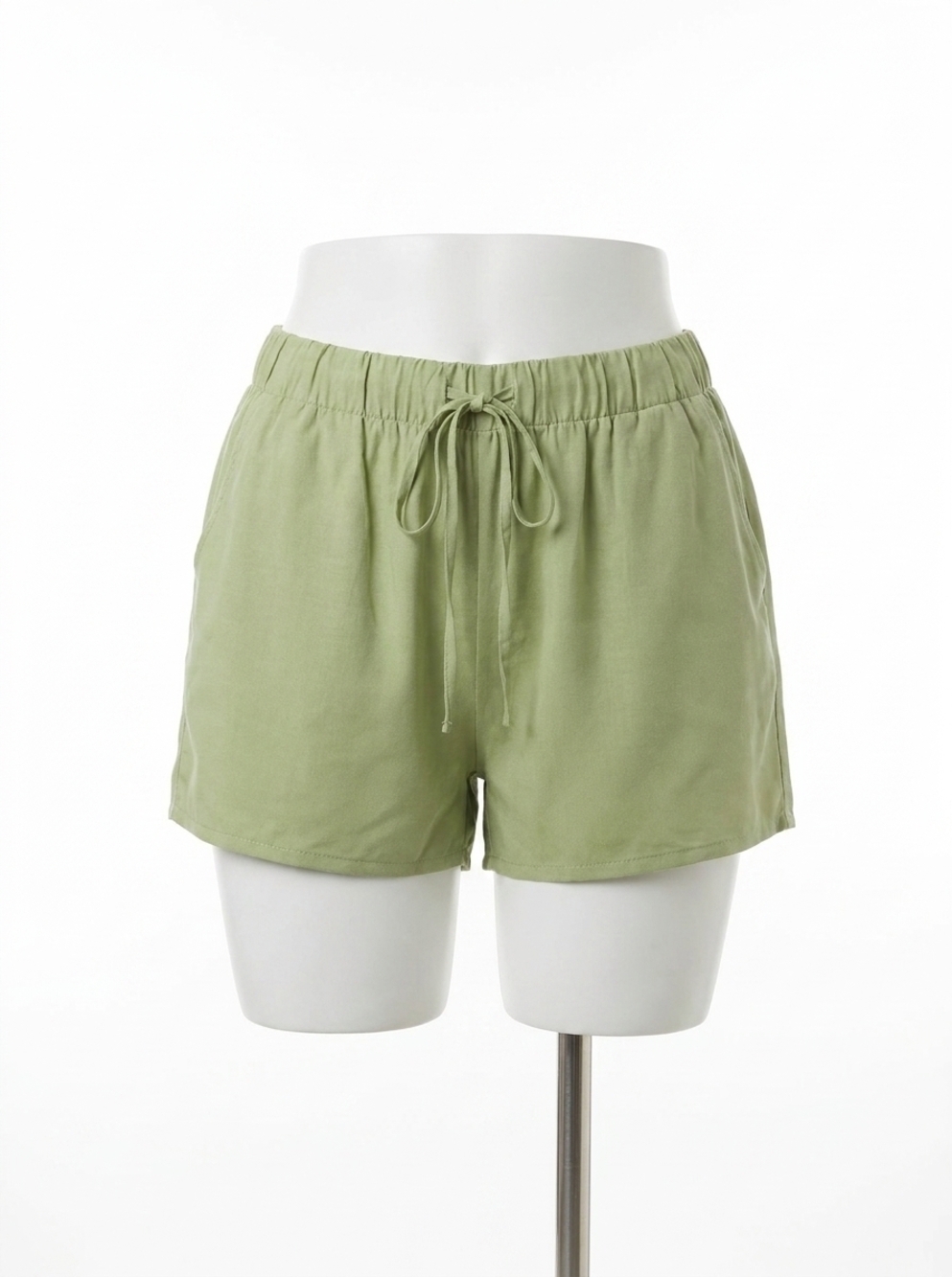 NEW LE LIS lola elastic waist shorts in green
